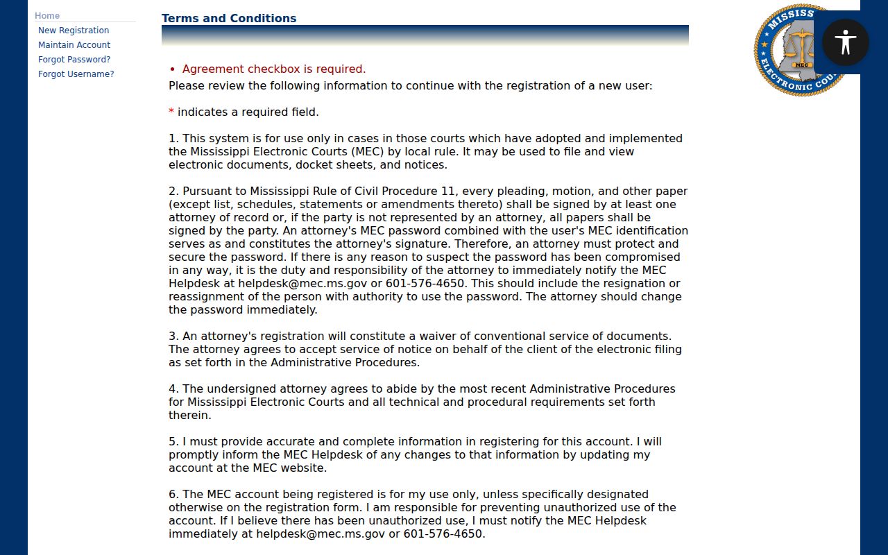 Clay County case lookup PAMEC terms and access conditions