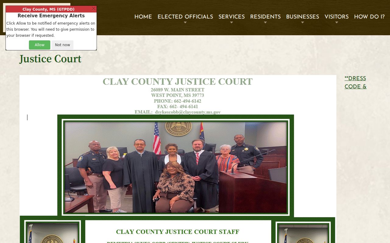 Clay County criminal docket route through Justice Court