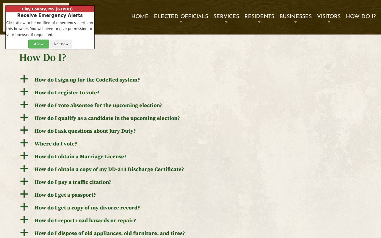 Clay County traffic tickets official county instruction page
