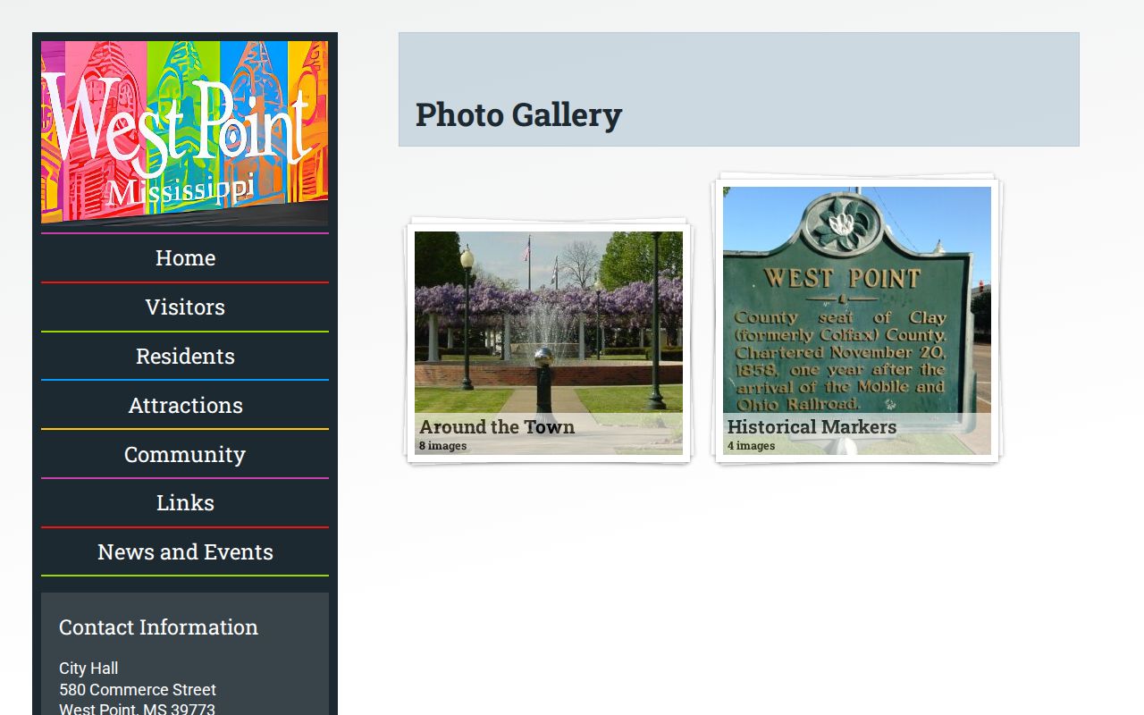 Official City of West Point photo gallery page used as a city-owned civic visual source